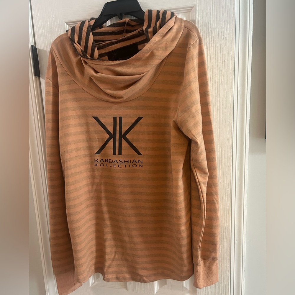Kardashian Kollection Striped Hoodie